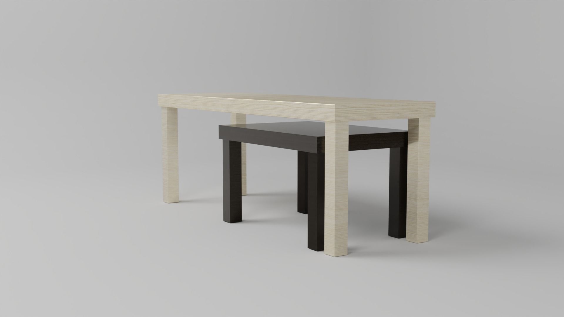 2 Tables table with two legs 3D model_1