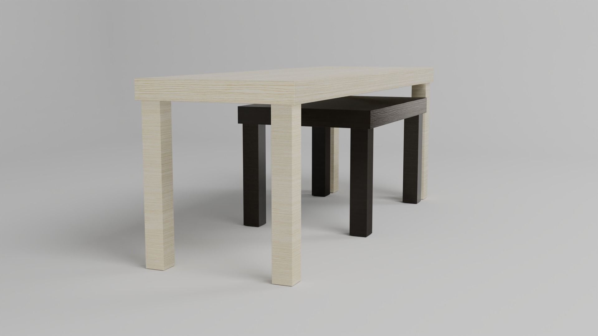 2 Tables table with two legs 3D model_2