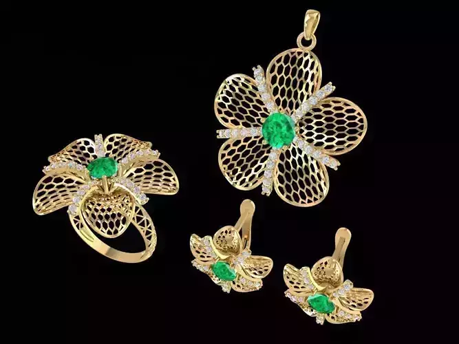 Elegant Floral Jewelry Set for Women  942