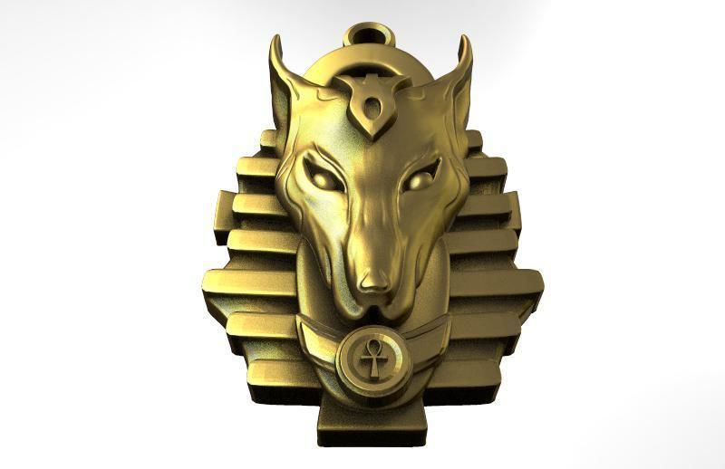 Anubis pendant 2 3D print model_3