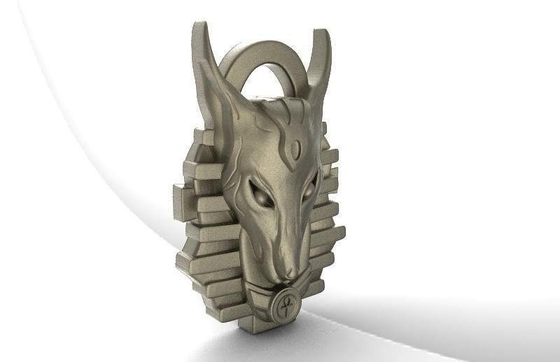 Anubis pendant 2 3D print model_5