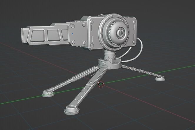 Sci-fi turret 3D model_3