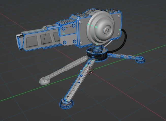 Sci-fi turret 3D model_8