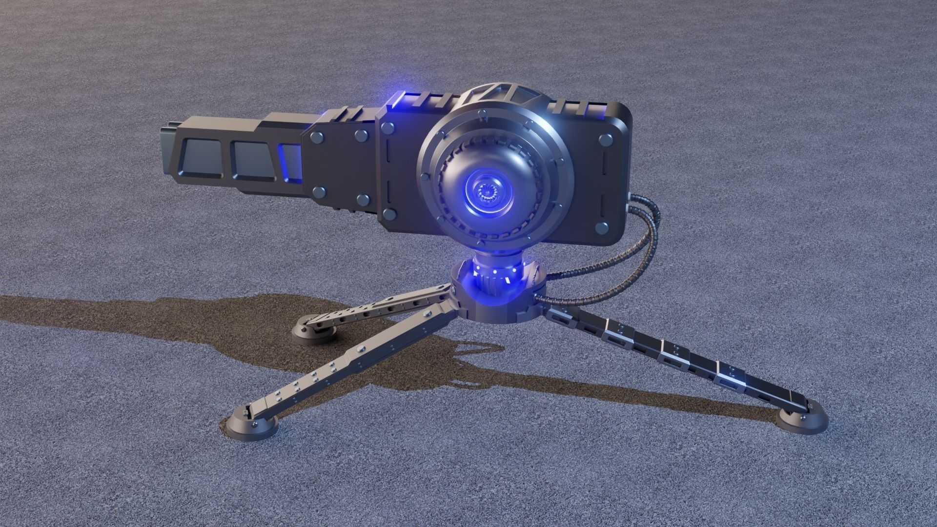 Sci-fi turret 3D model_2