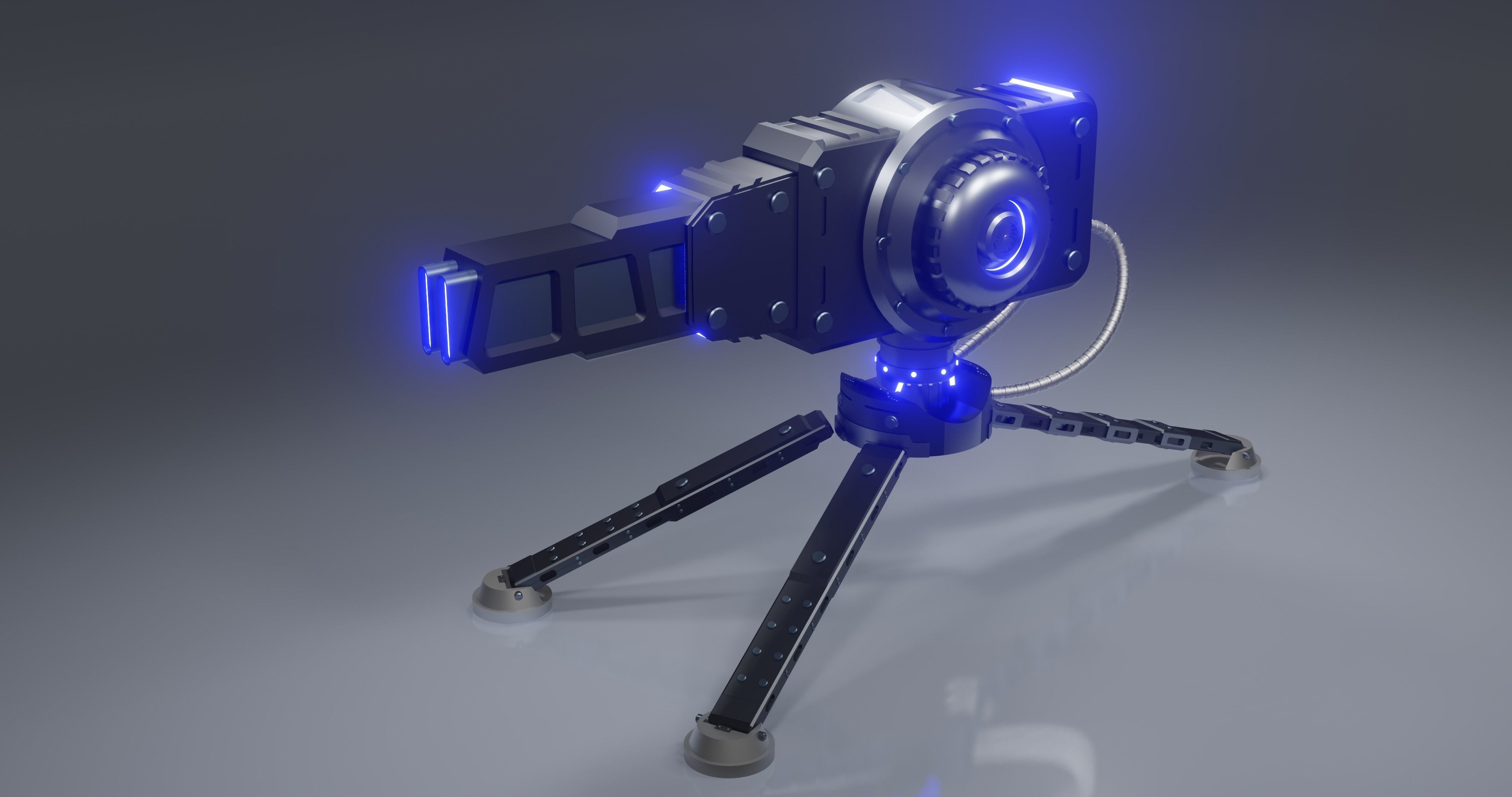 Sci-fi turret 3D model_7