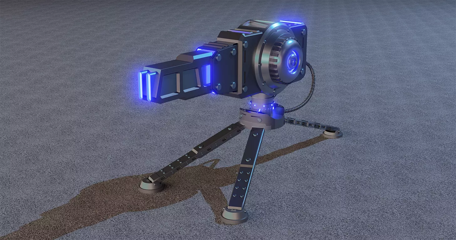 Sci-fi turret 3D model_0