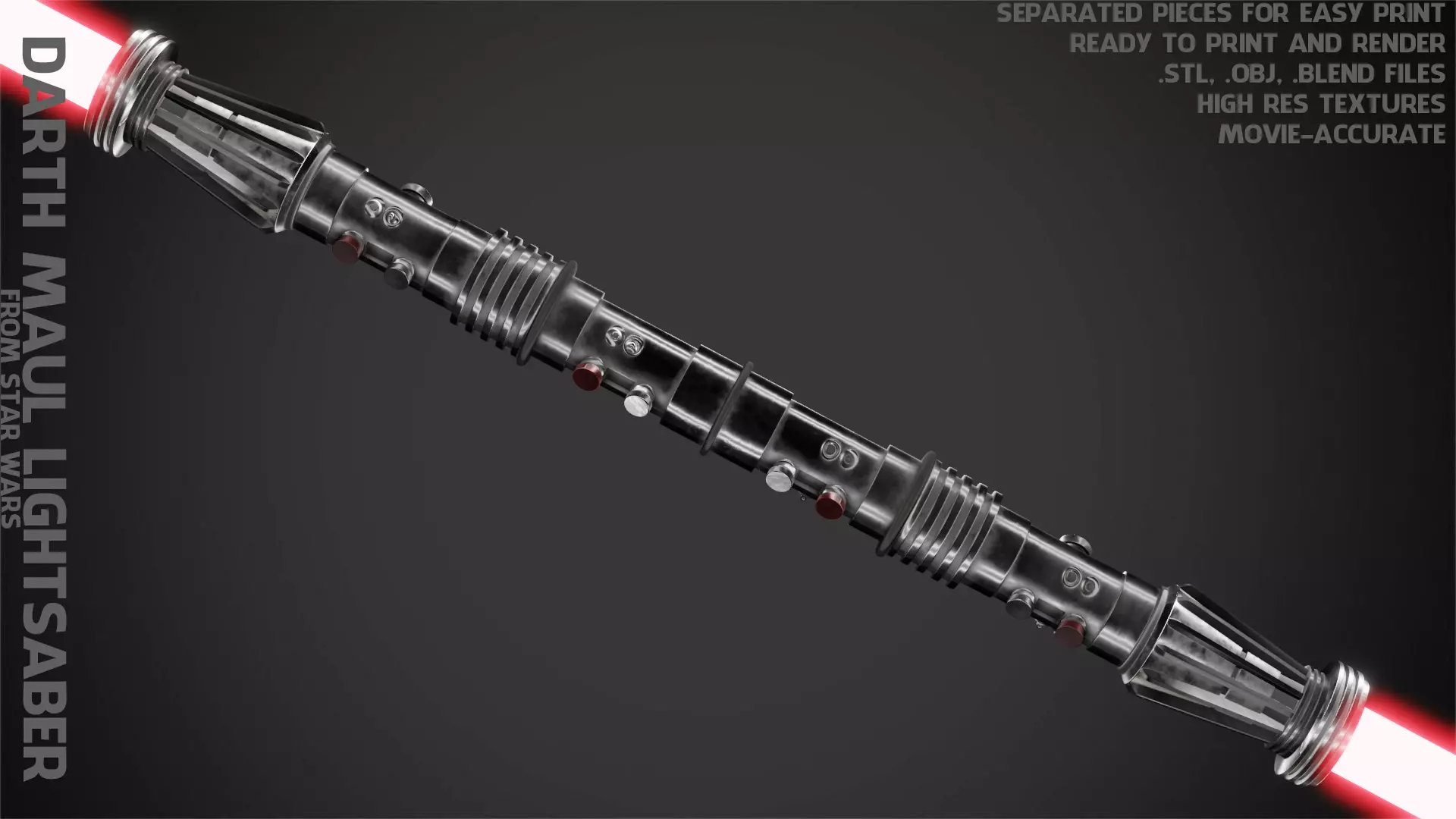 Darth Maul lightsaber for Cosplay 3D print model_0