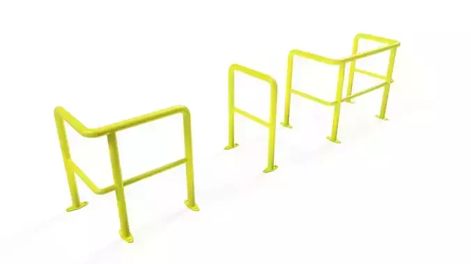 BARRIERS two metal railings