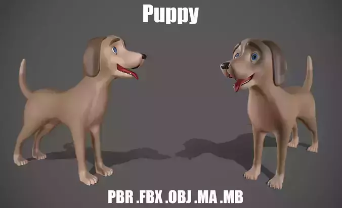 Cartoon Stylized  Puppy Dog