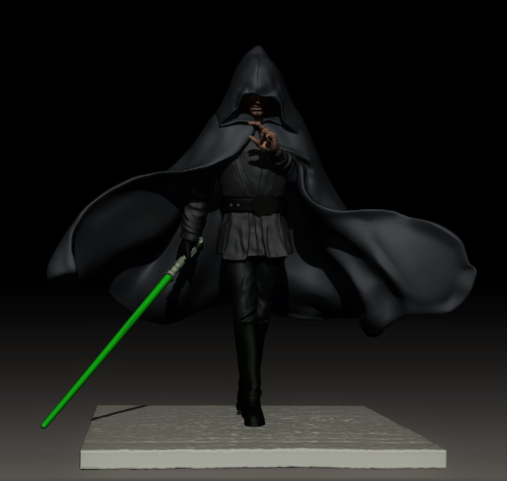 Luke Skywalker fan art Jedi Knight 3D print model_2