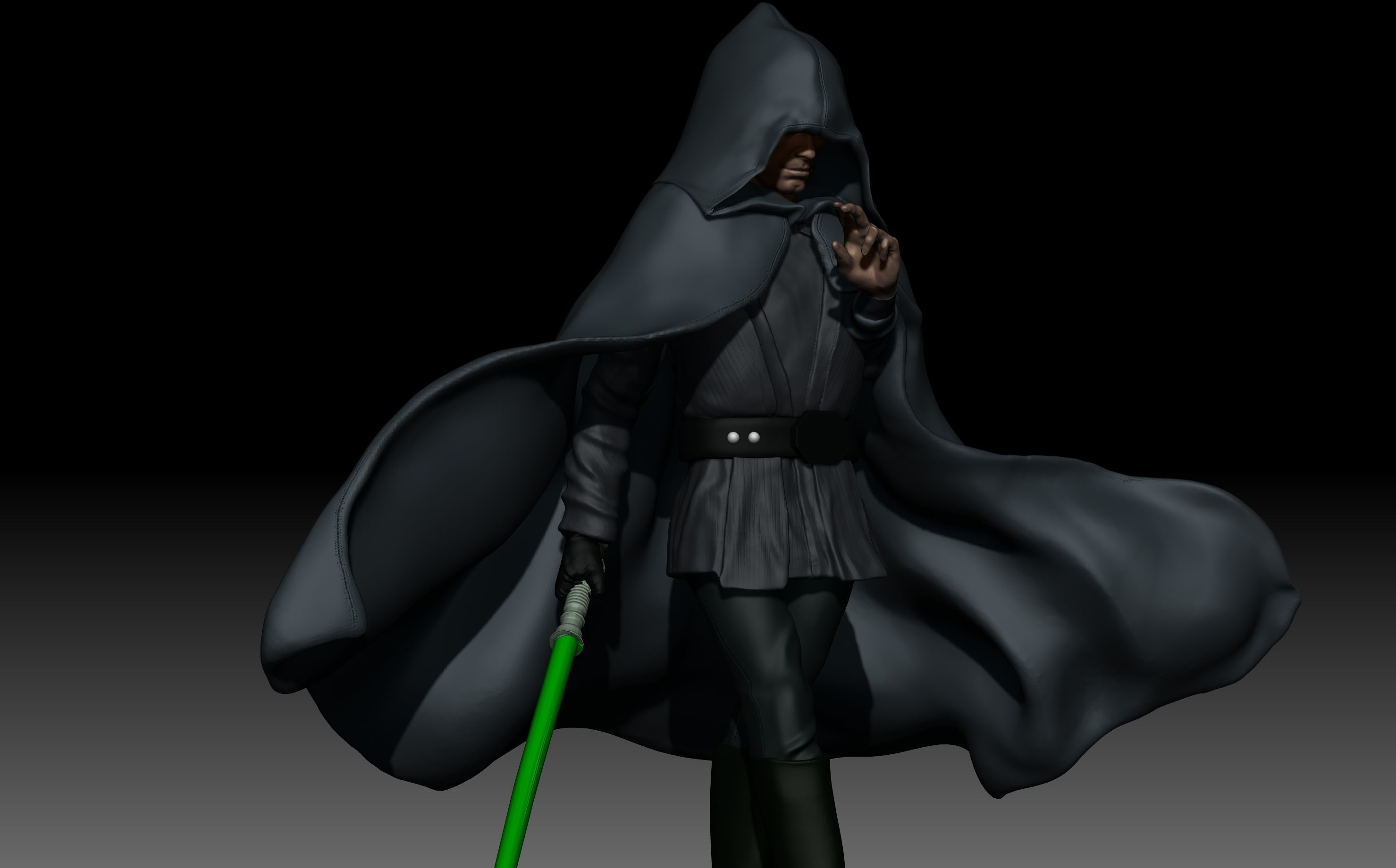 Luke Skywalker fan art Jedi Knight 3D print model_7