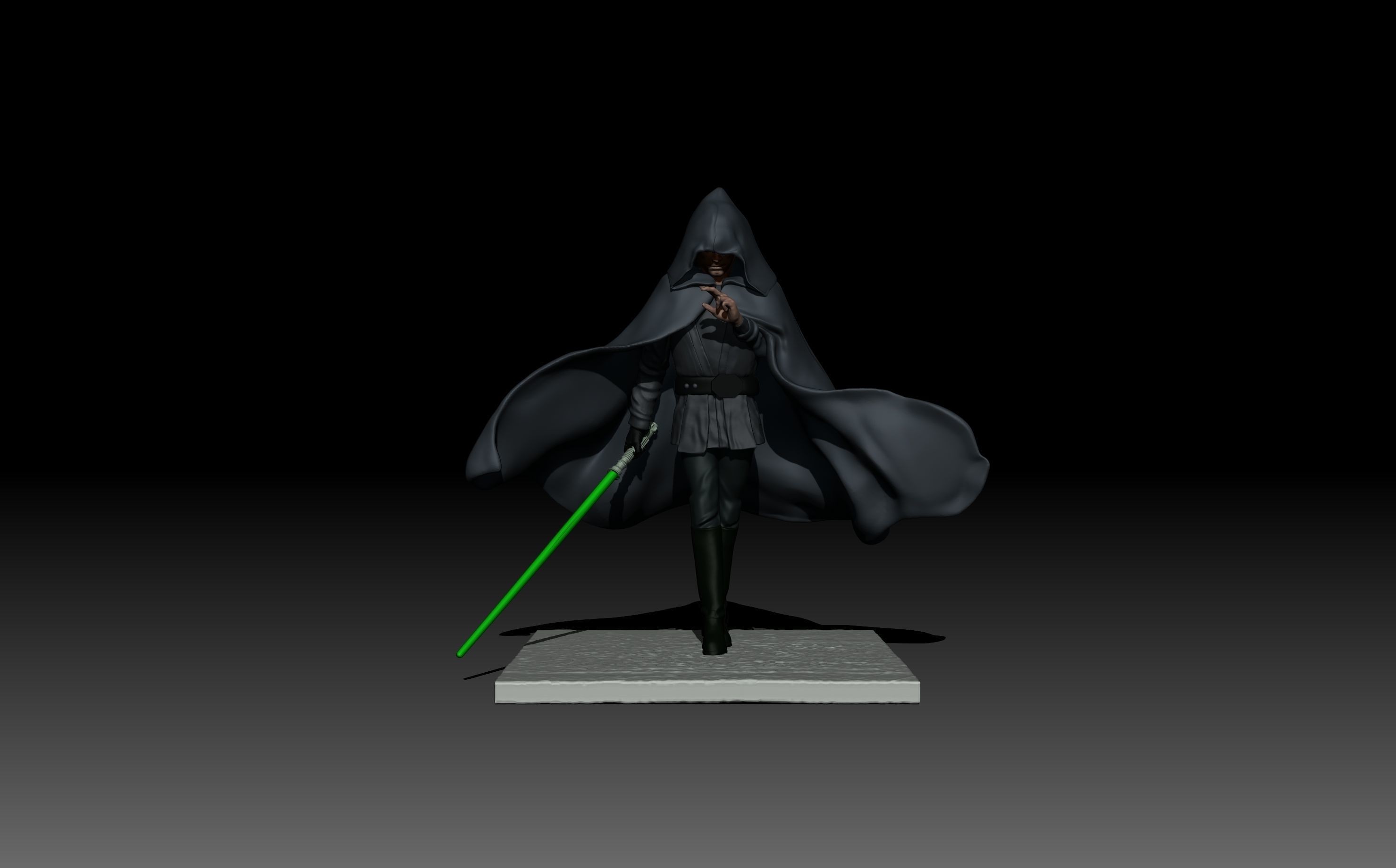 Luke Skywalker fan art Jedi Knight 3D print model_4