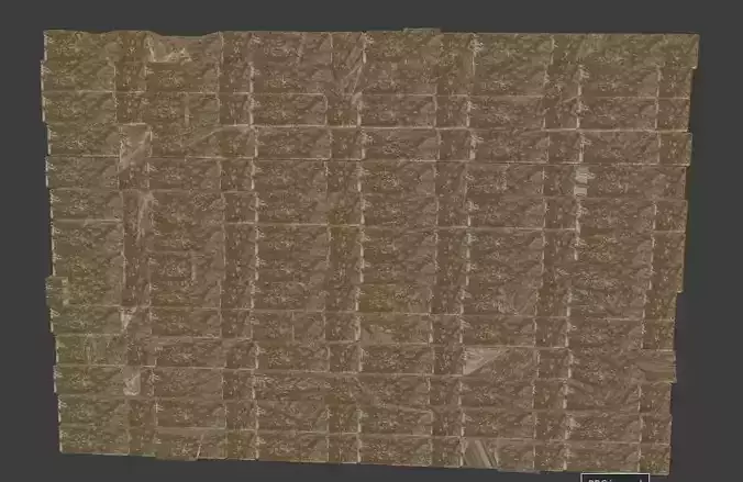 Brick Wall Old Ancient Temple Street Low-poly 3D model