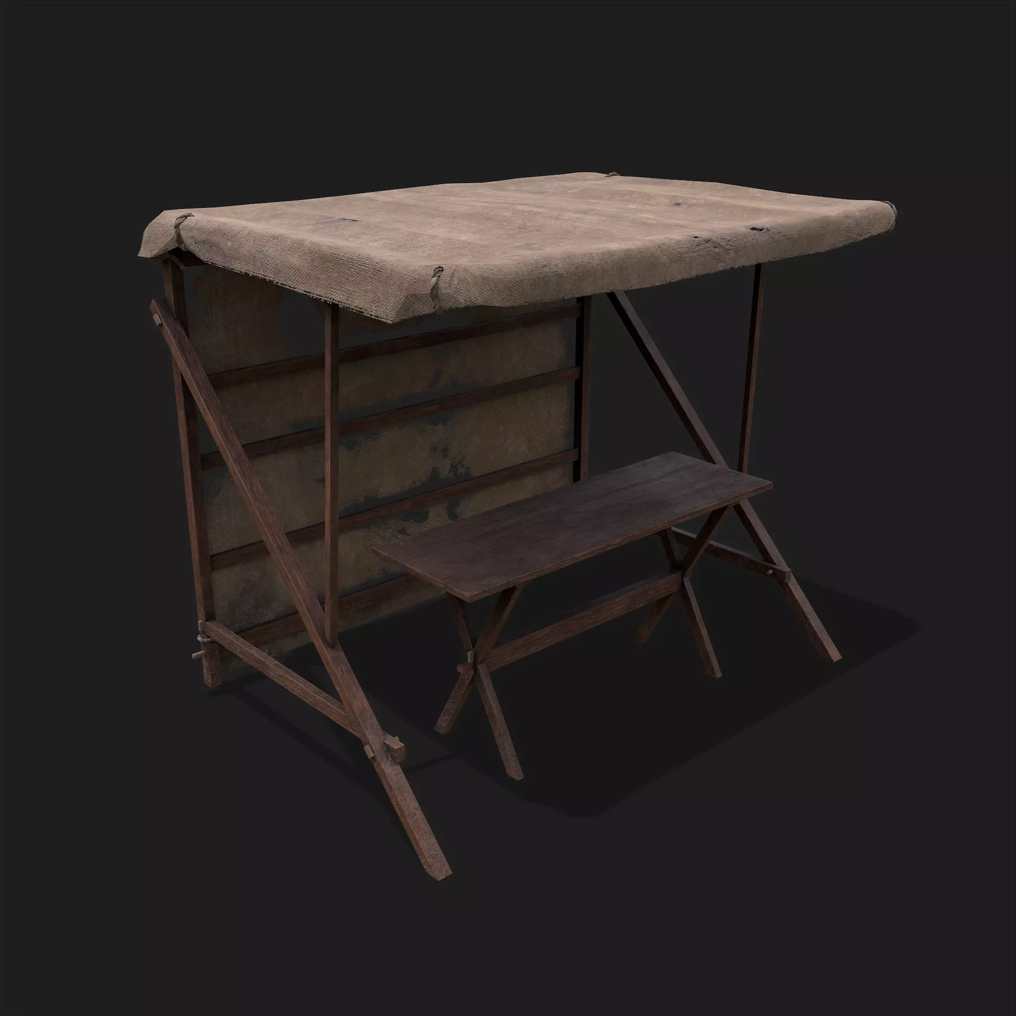 Stand with Roof Low-poly 3D model