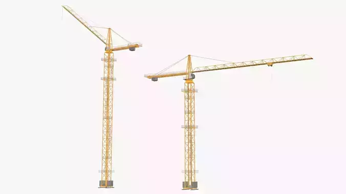 Tower Crane Modular - Yellow Low-poly 3D model Tower Crane Modular - Yellow Low-poly 3D model