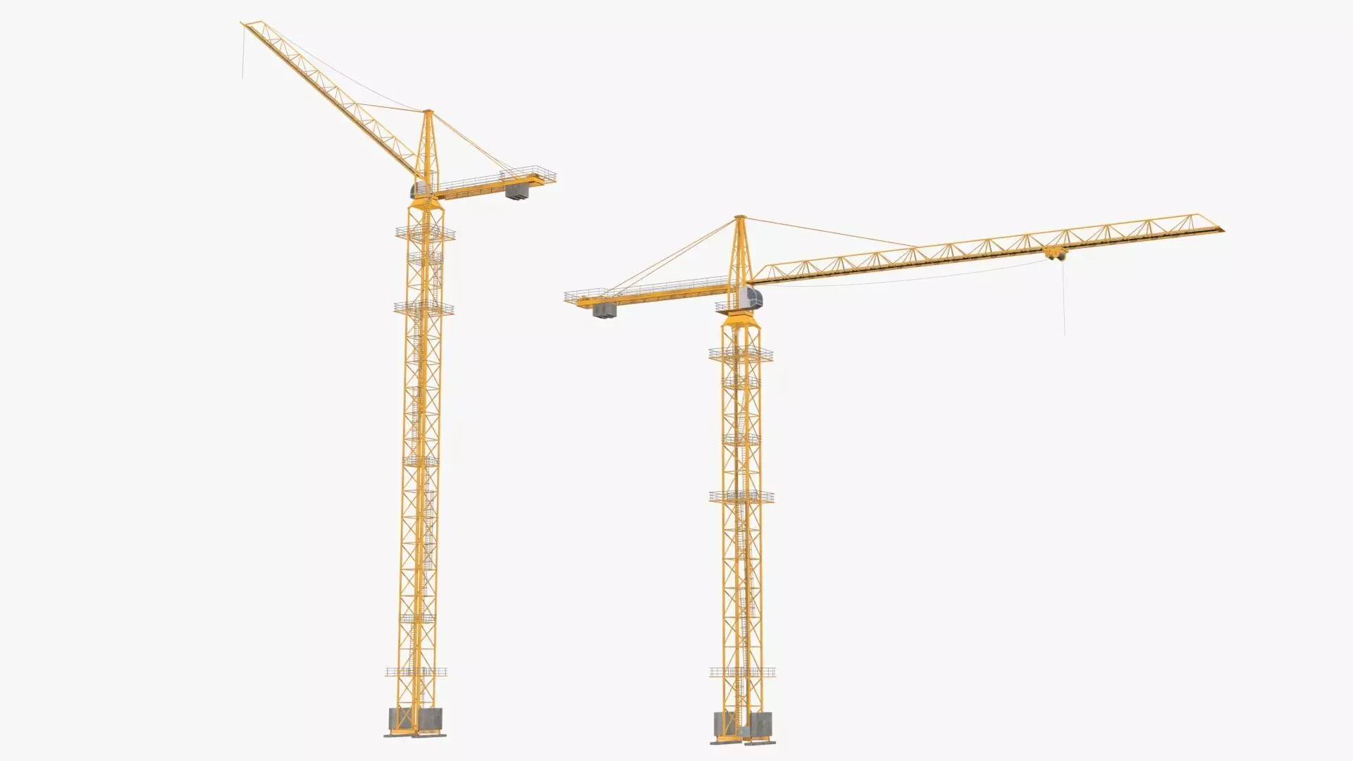 Tower Crane Modular - Yellow Low-poly 3D model_0