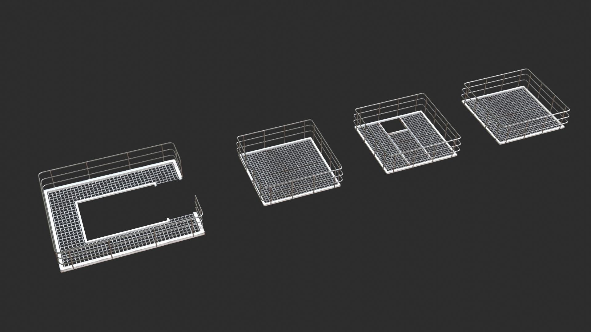 Tower Crane Modular - White Low-poly 3D model_6