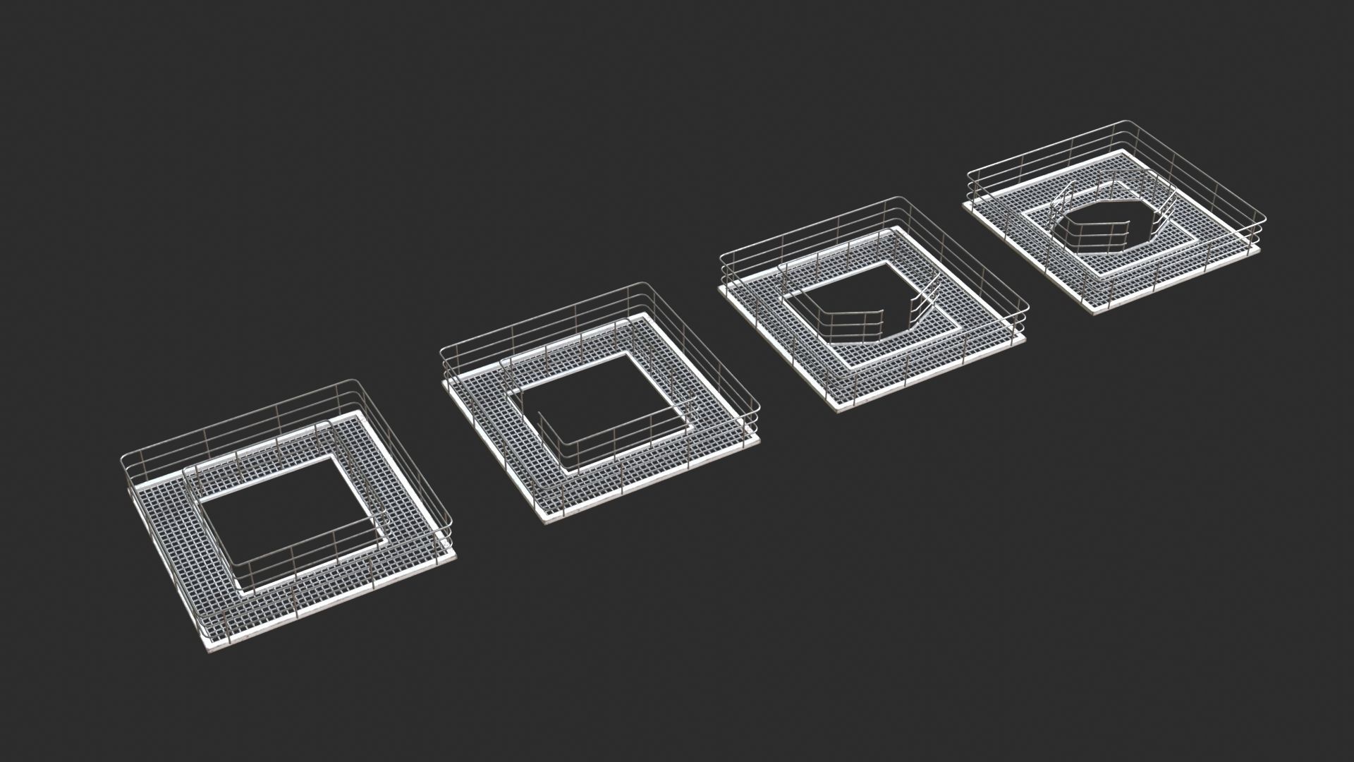 Tower Crane Modular - White Low-poly 3D model_7