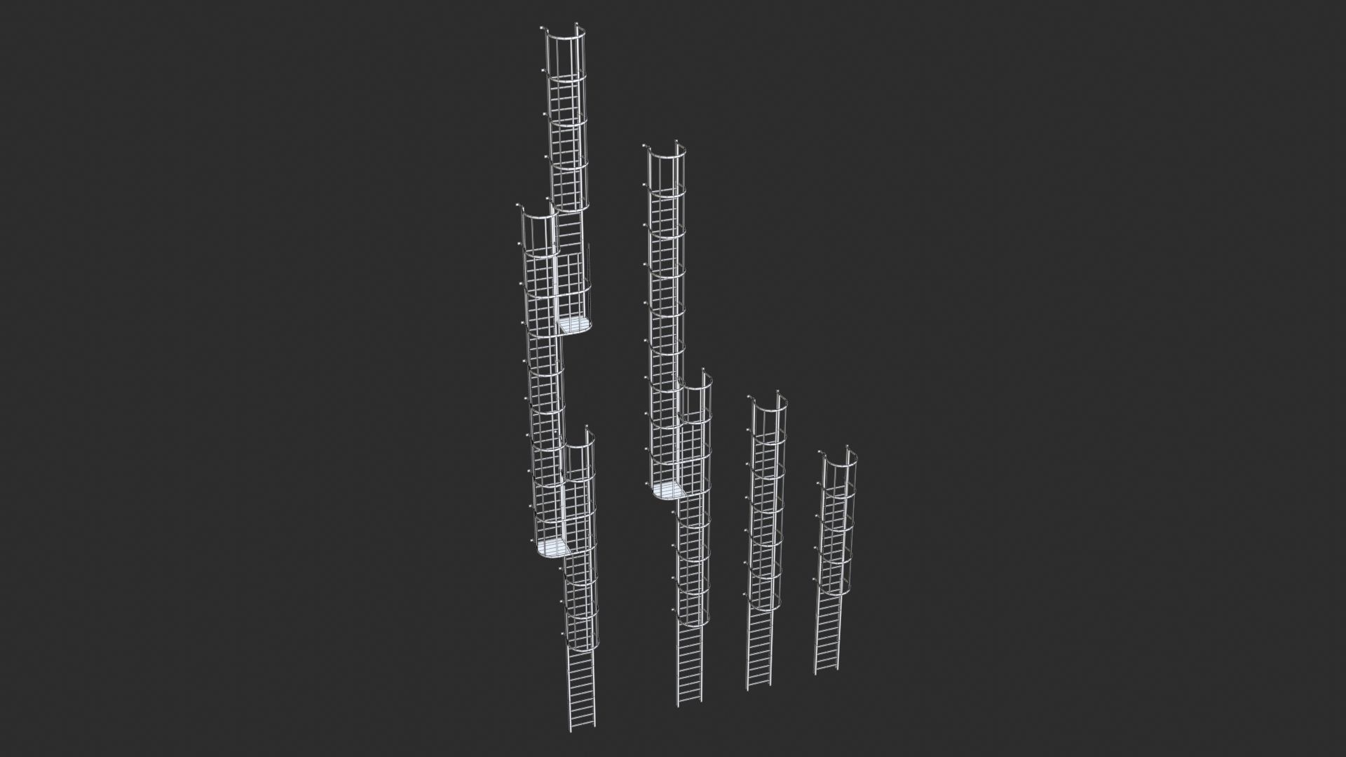 Tower Crane Modular - Blue Low-poly 3D model_16