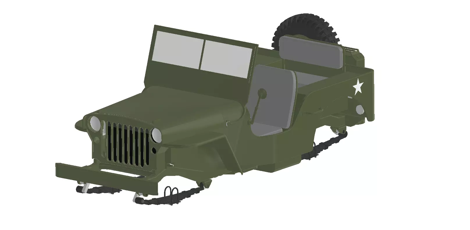 SUV body Jeep Willys scale 1 to 18 3D print model_0