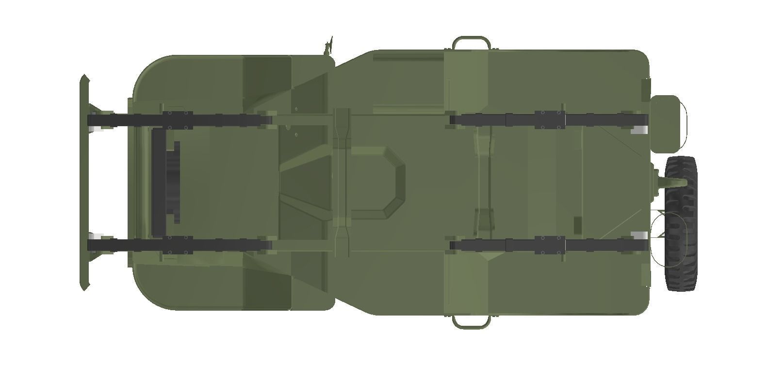 SUV body Jeep Willys scale 1 to 18 3D print model_7