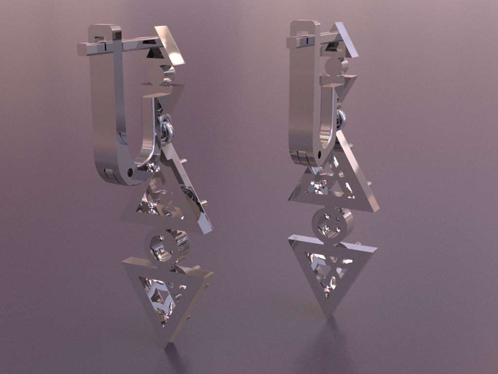 earrings created by matrix gem vision v8 3D print model_2