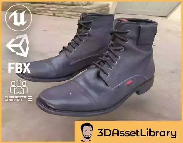 Ankle Boot Full 3D Scan for Unreal Unity Reallusion FBX 3D model