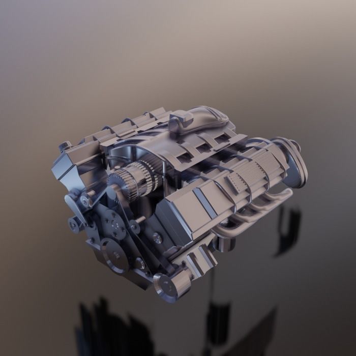 Engine V8 11AUG-E1 3D print model_1