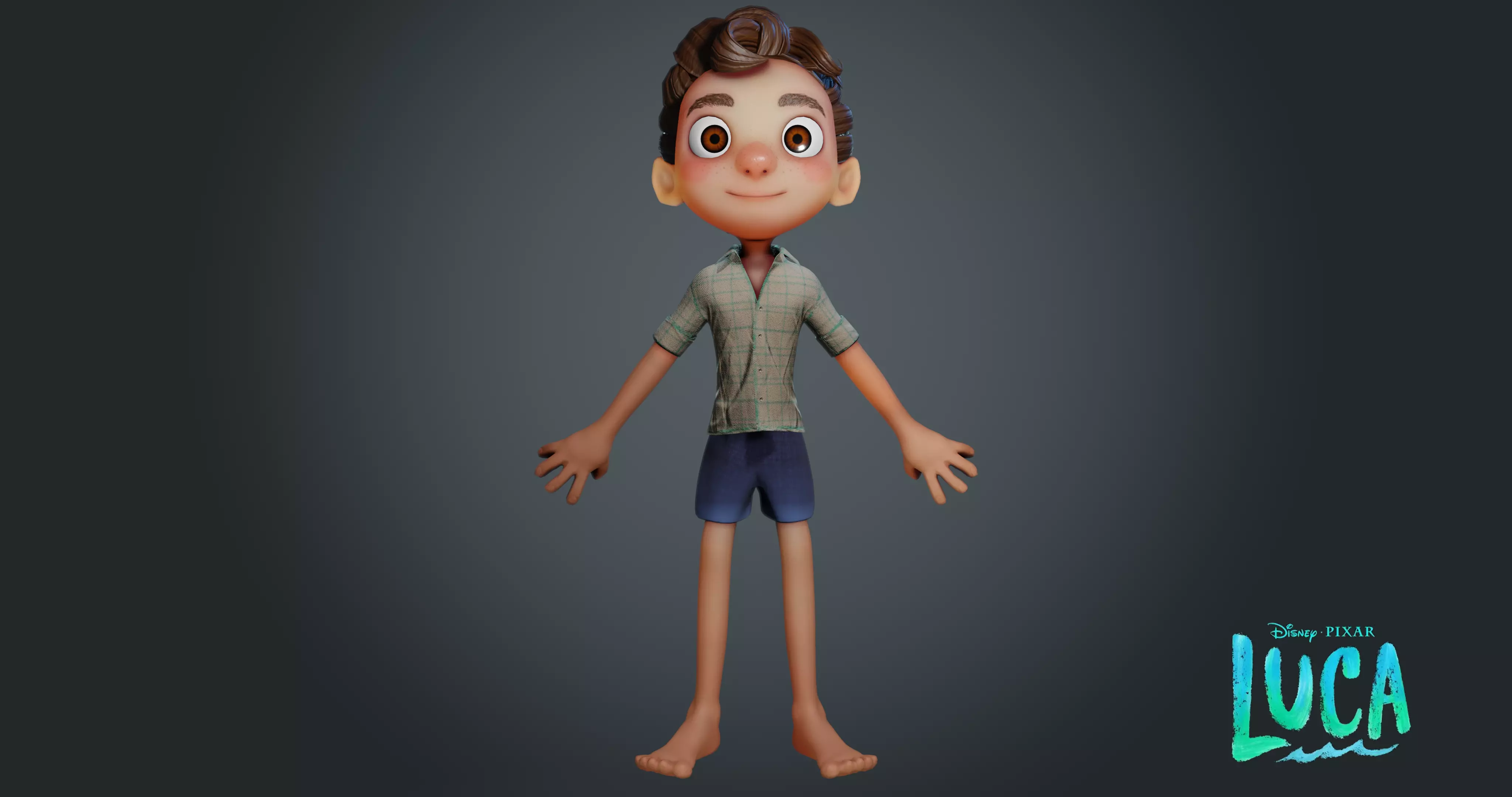 Luca Paguro - Disney Pixar Low-poly 3D model