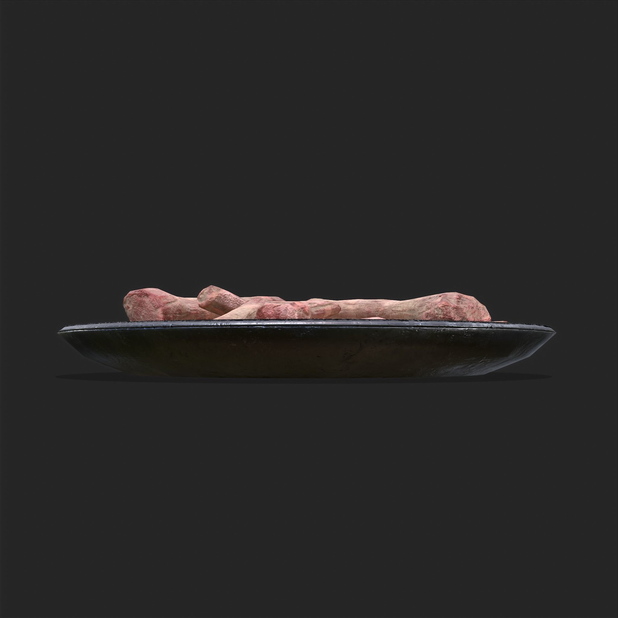 Bones on Plate Low-poly 3D model_13