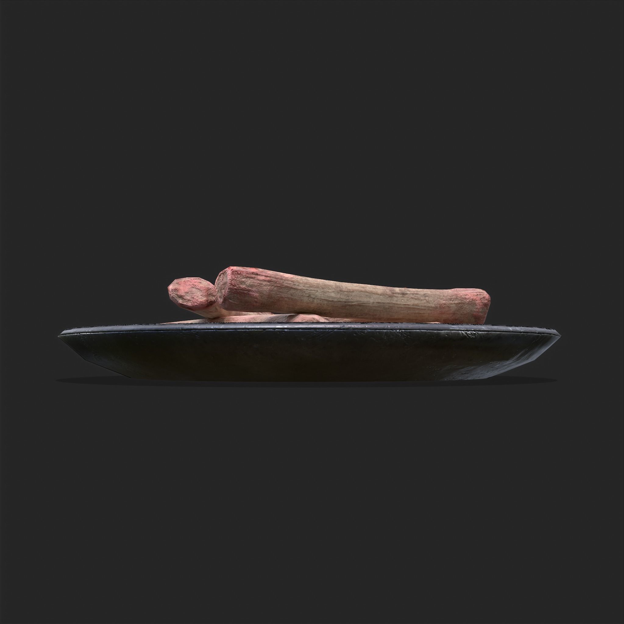 Bones on Plate Low-poly 3D model_11