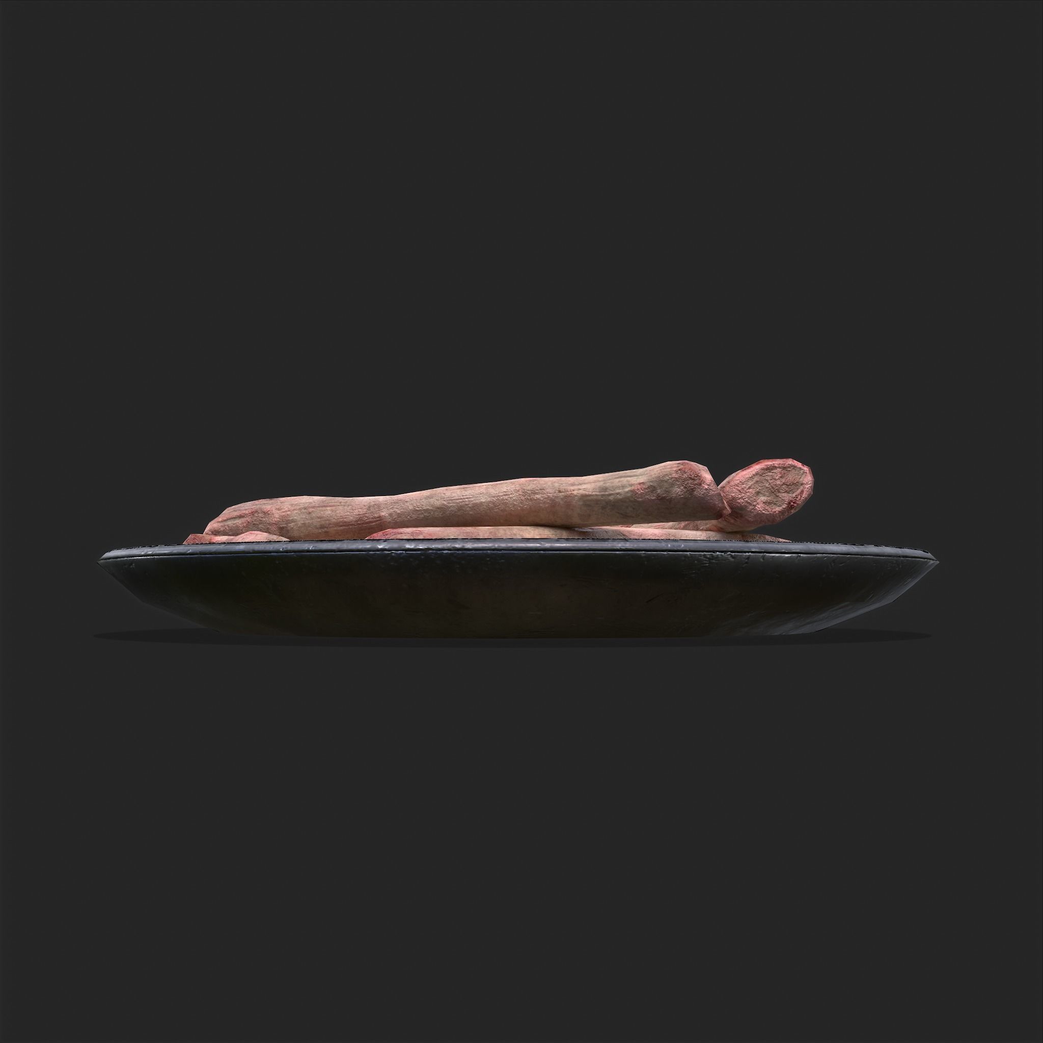 Bones on Plate Low-poly 3D model_12