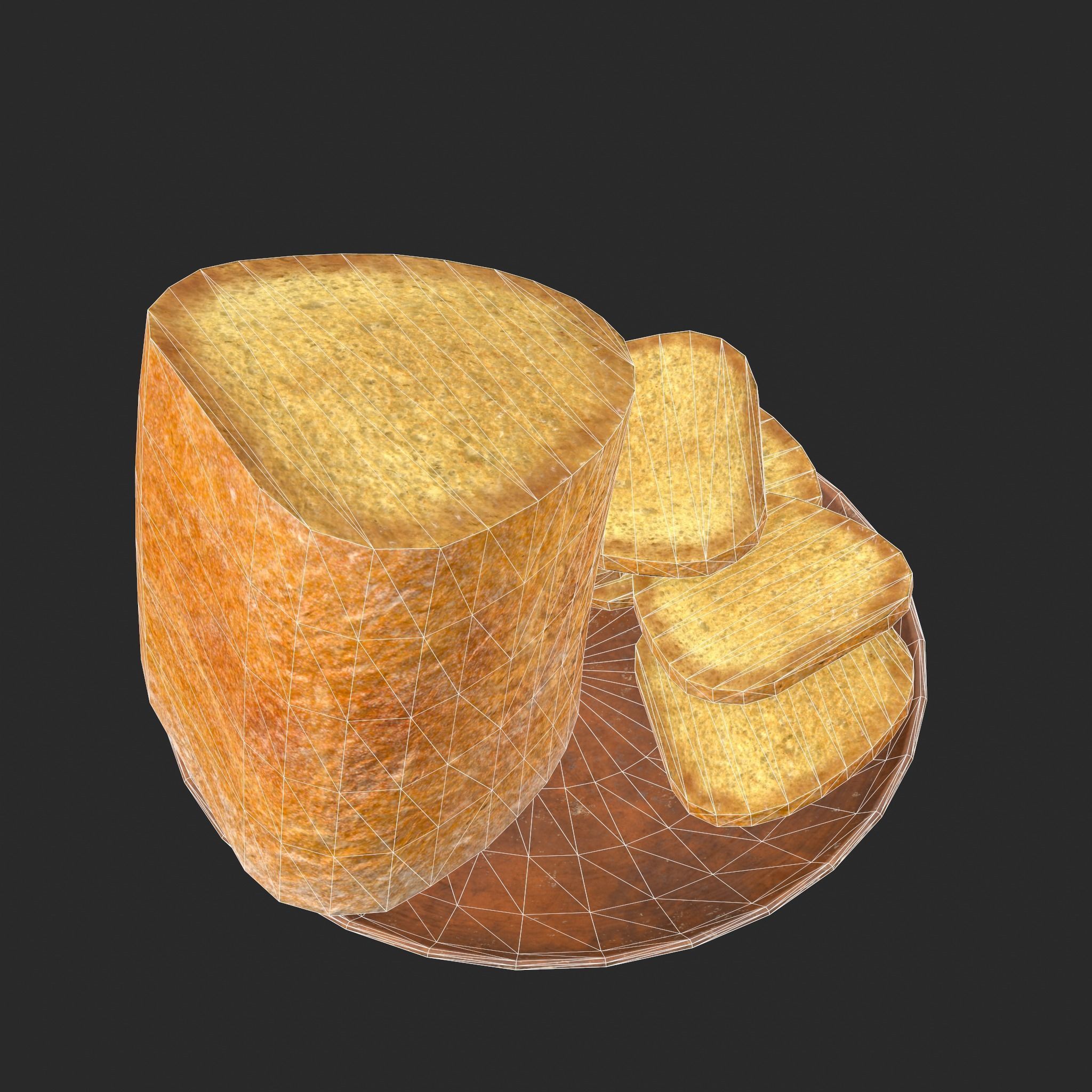 Bread Slices Dish Free low-poly 3D model_30