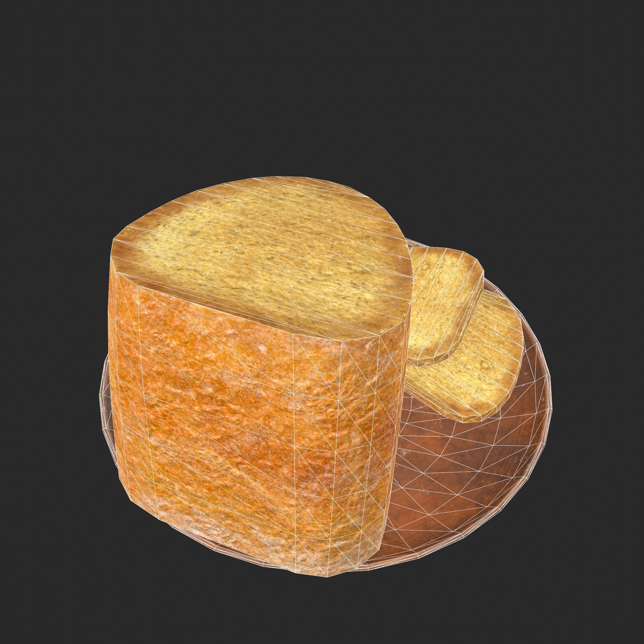 Bread Slices Dish Free low-poly 3D model_44