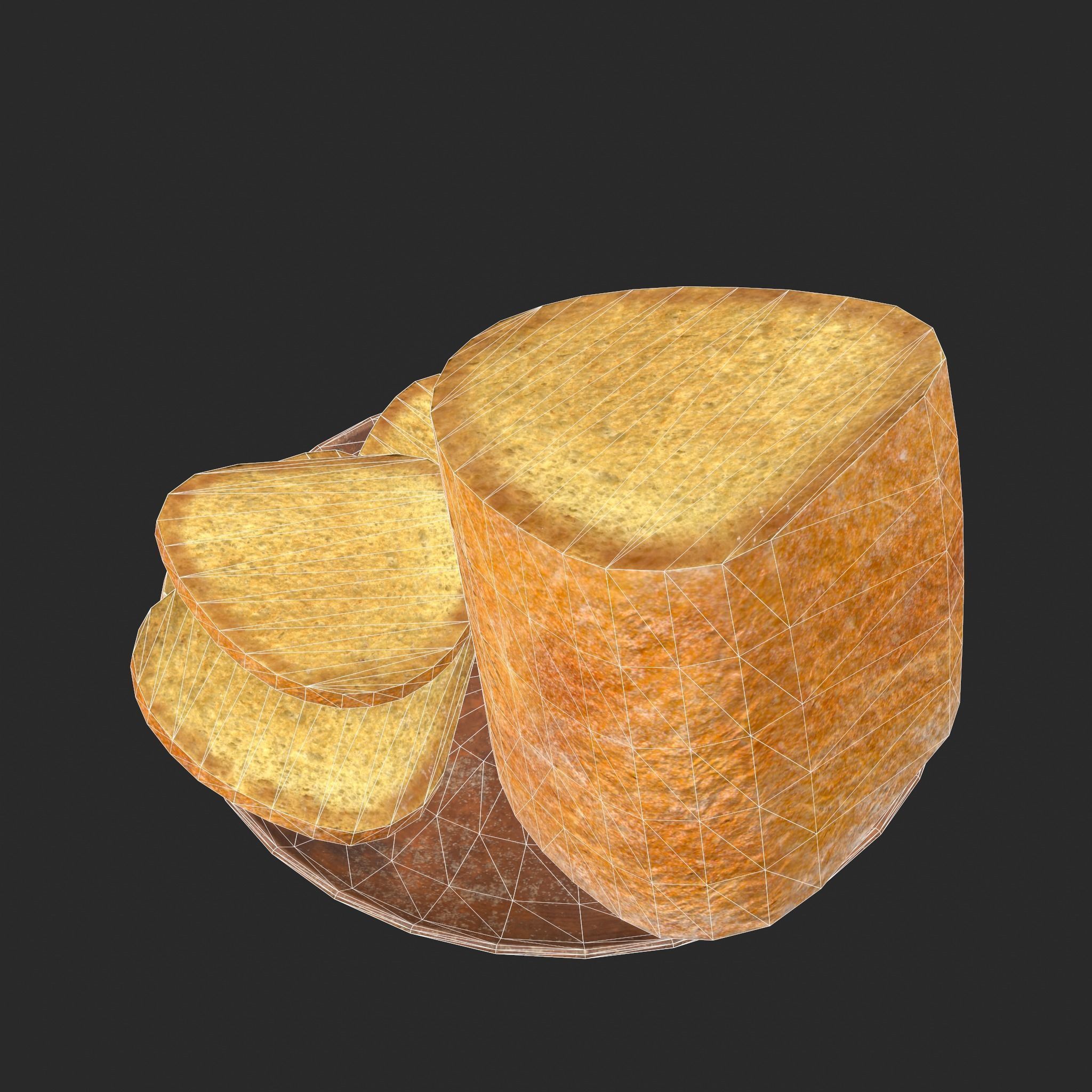 Bread Slices Dish Free low-poly 3D model_39
