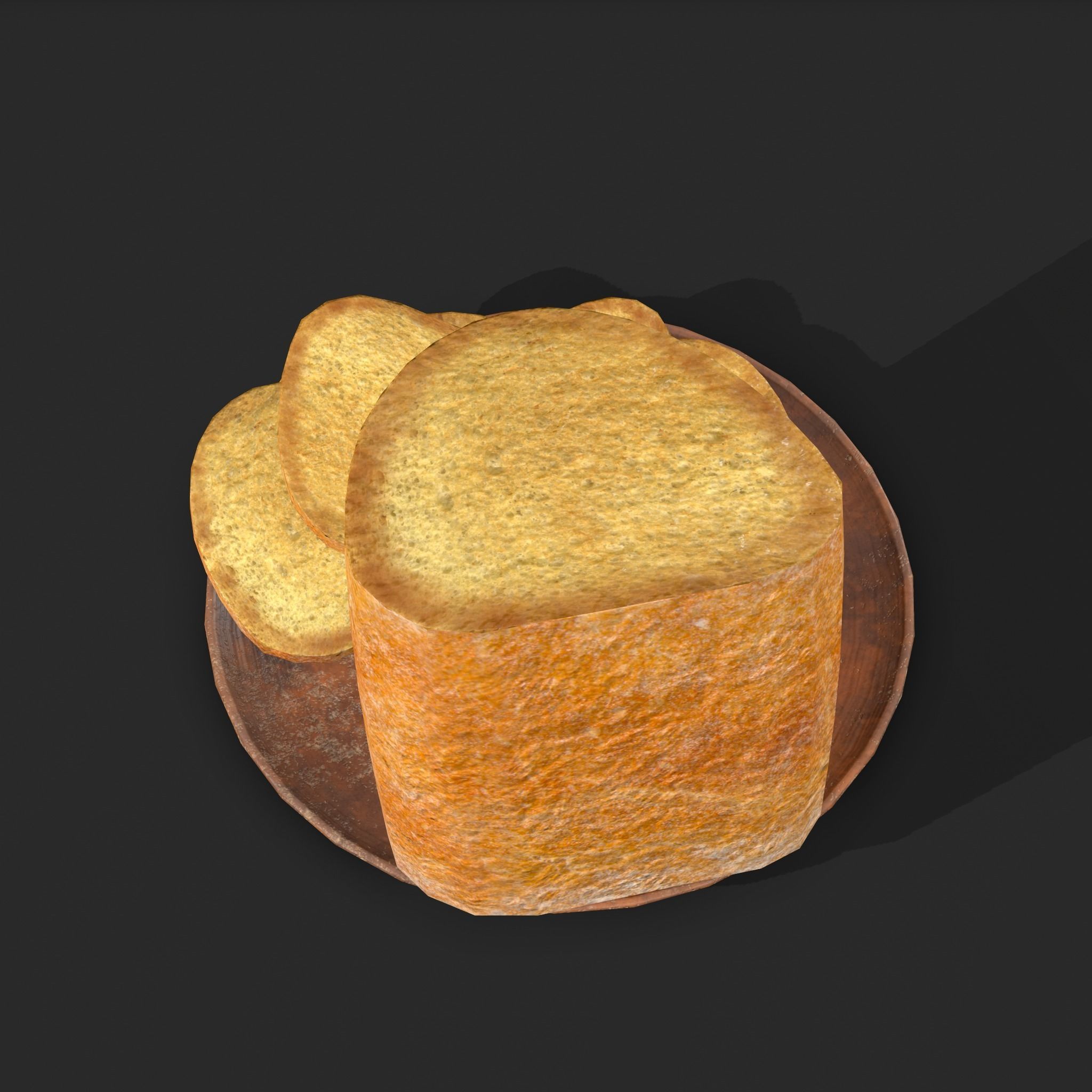 Bread Slices Dish Free low-poly 3D model_14