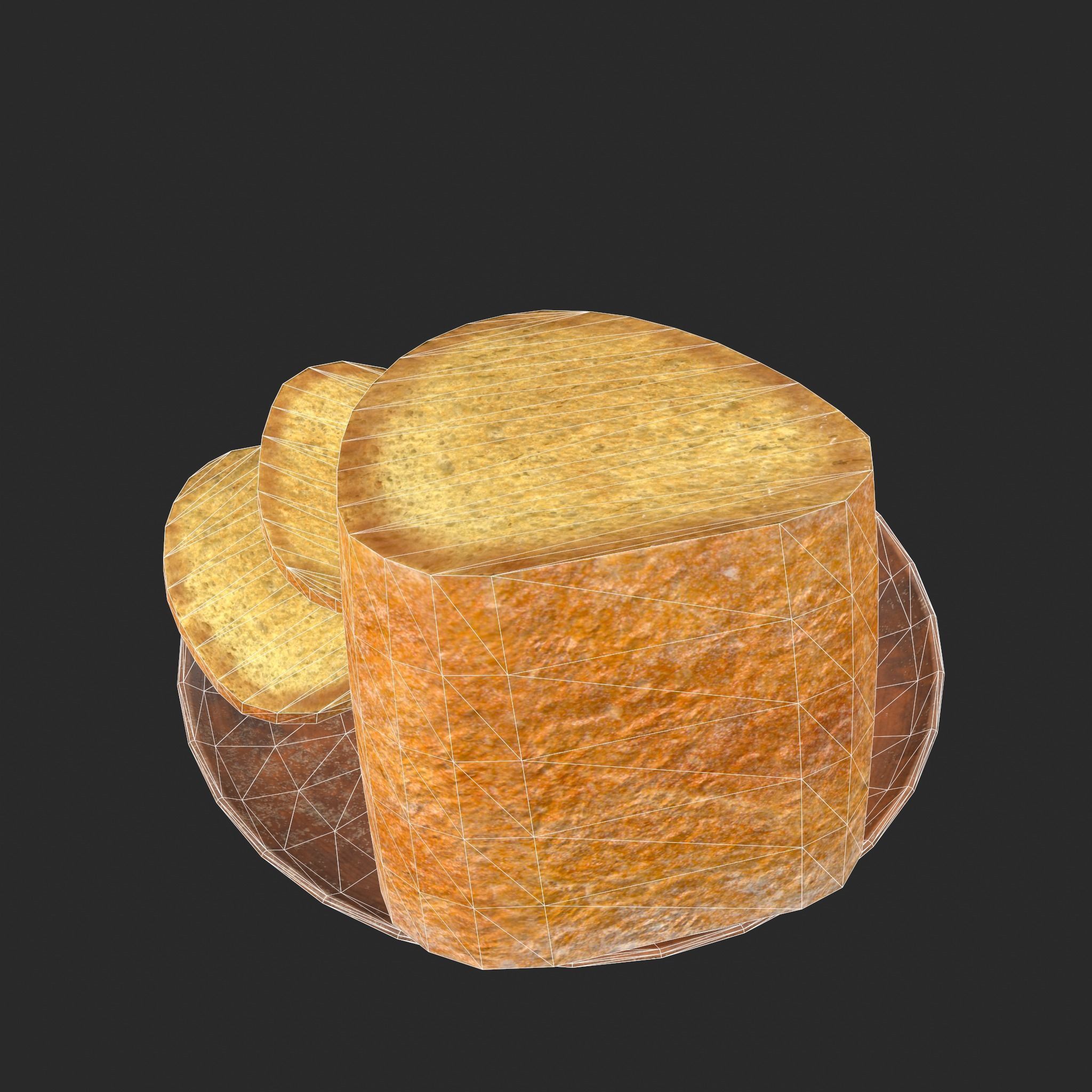 Bread Slices Dish Free low-poly 3D model_36