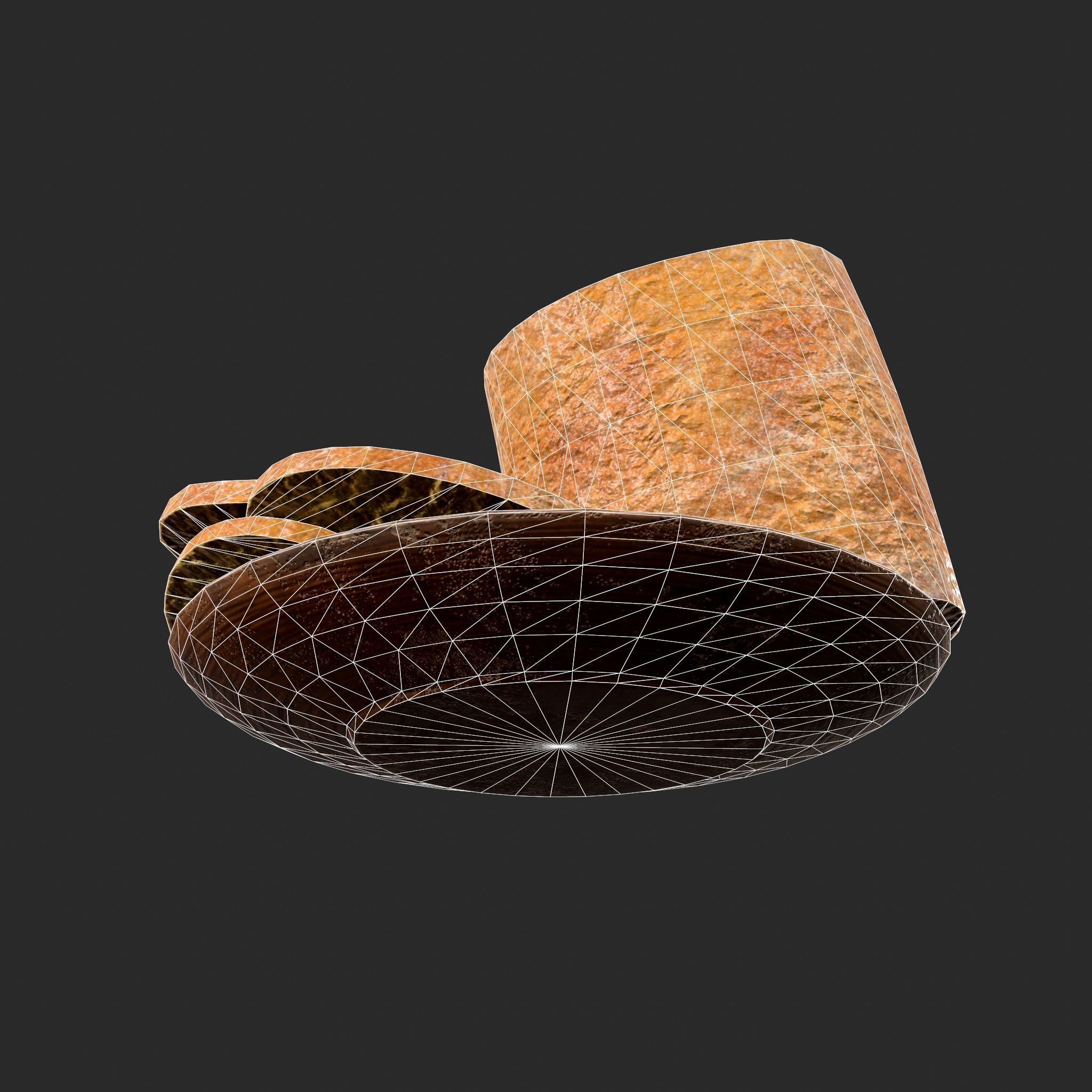 Bread Slices Dish Free low-poly 3D model_42
