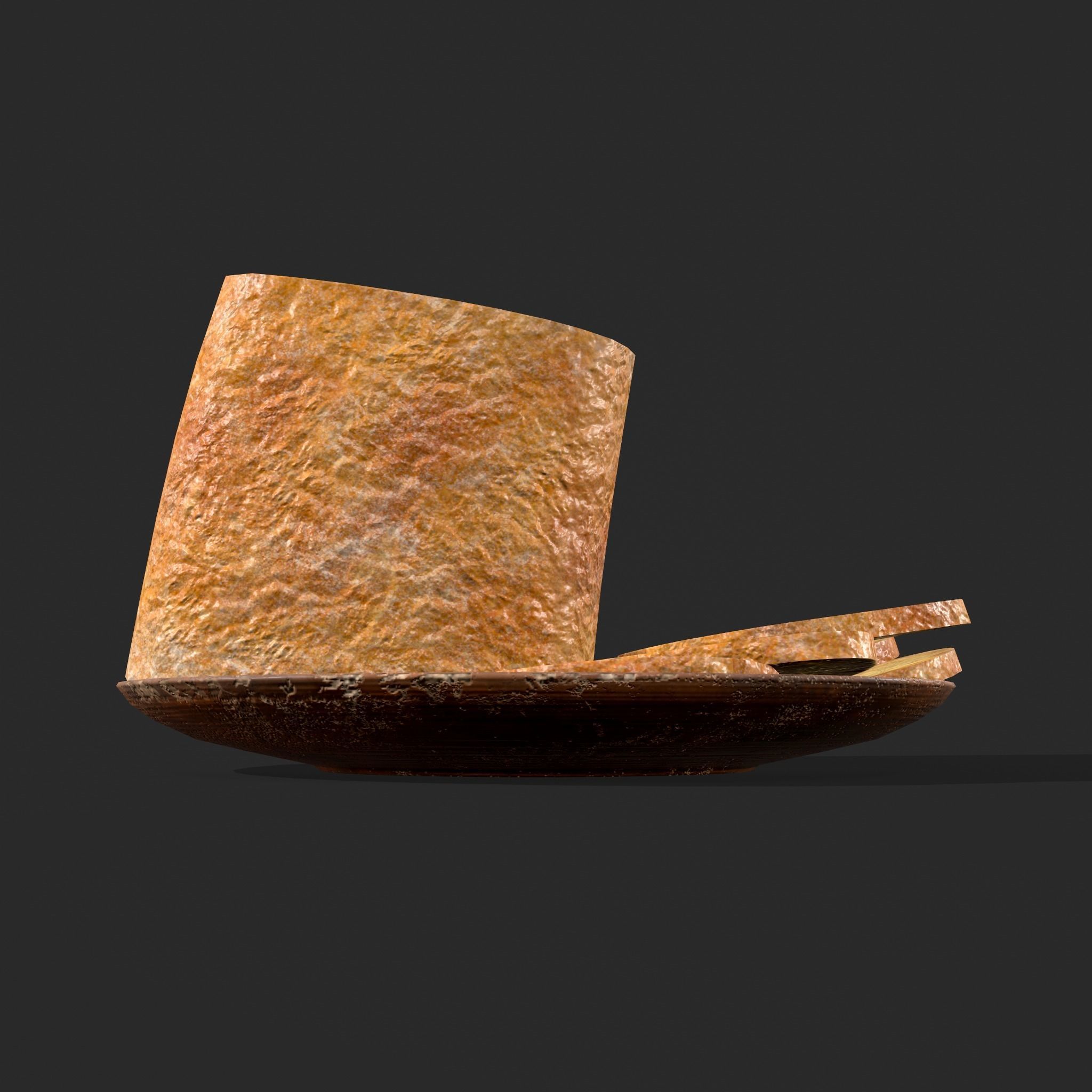 Bread Slices Dish Free low-poly 3D model_12