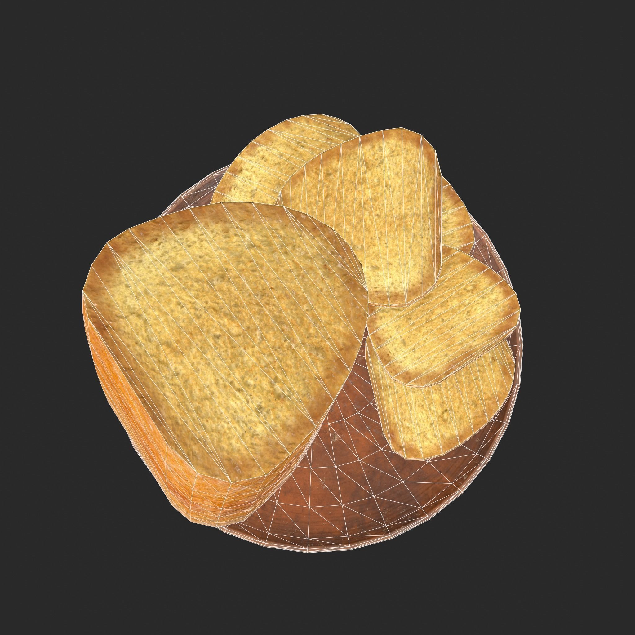 Bread Slices Dish Free low-poly 3D model_45