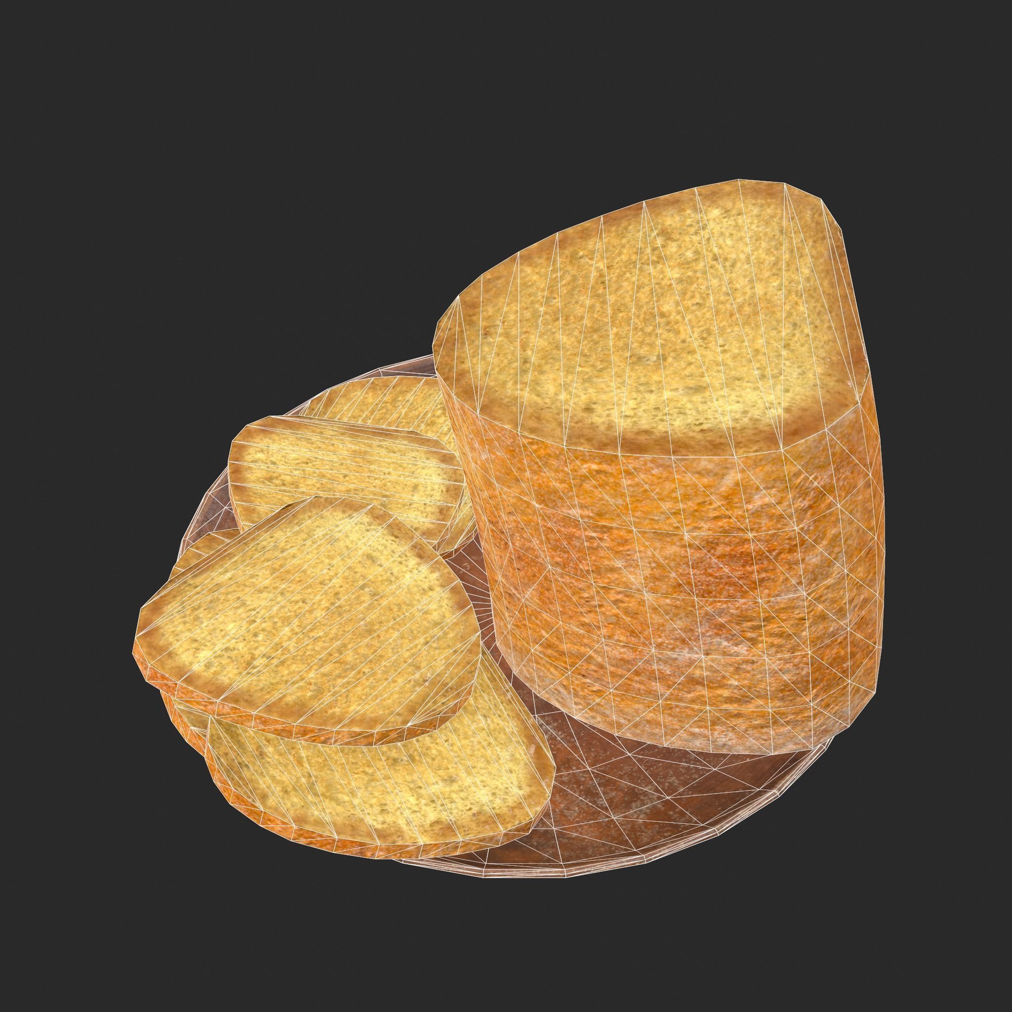 Bread Slices Dish Free low-poly 3D model_33