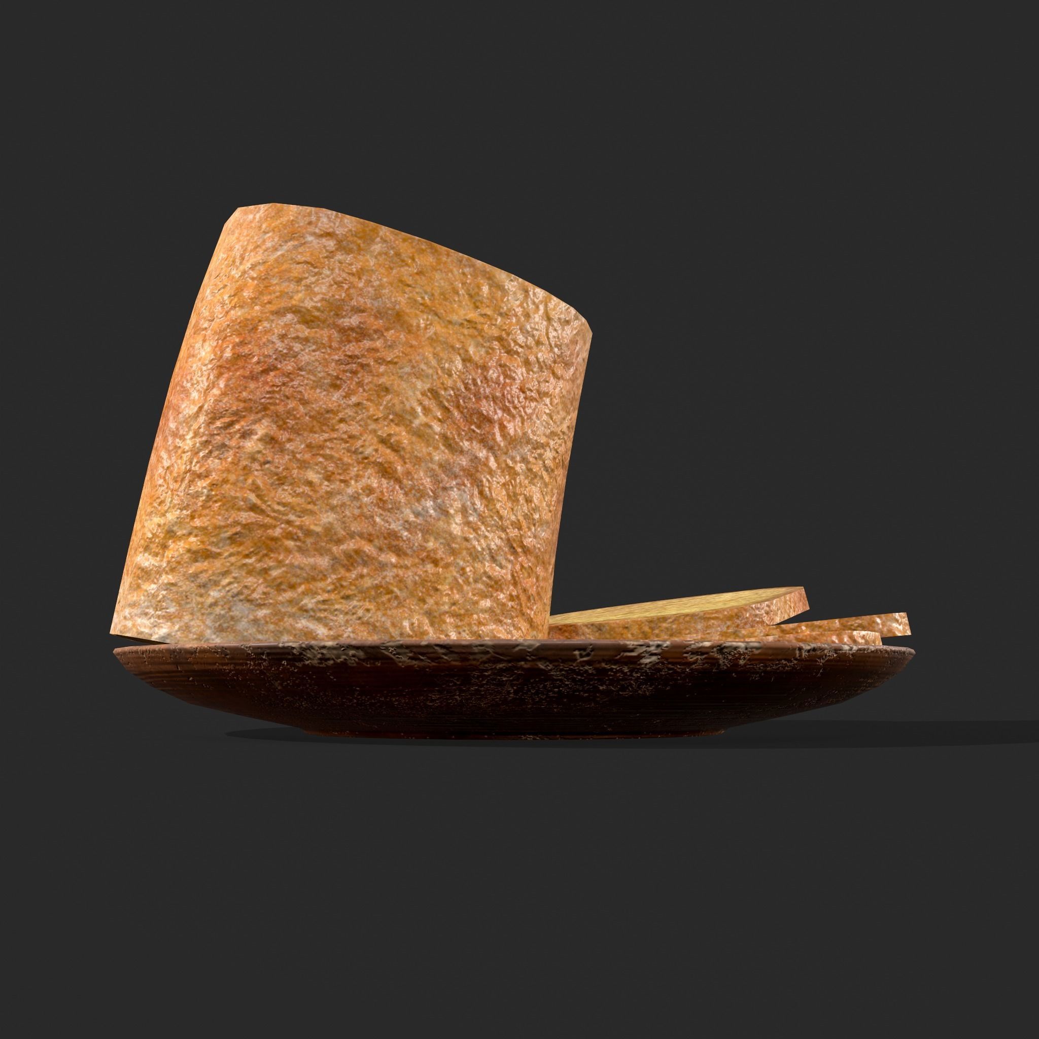 Bread Slices Dish Free low-poly 3D model_18