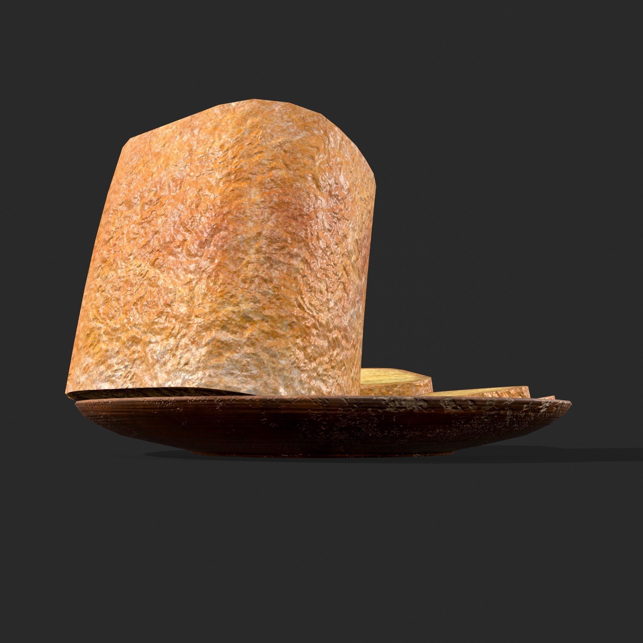 Bread Slices Dish Free low-poly 3D model_20