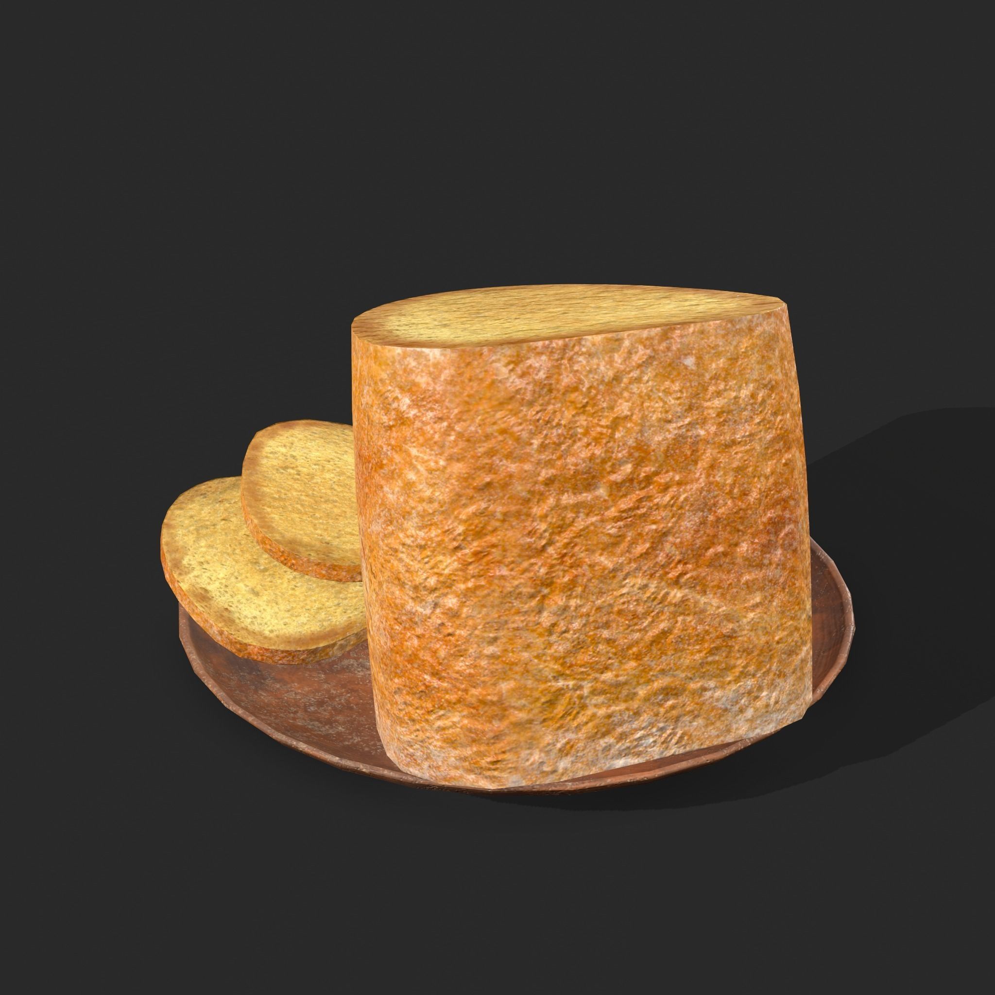 Bread Slices Dish Free low-poly 3D model_6