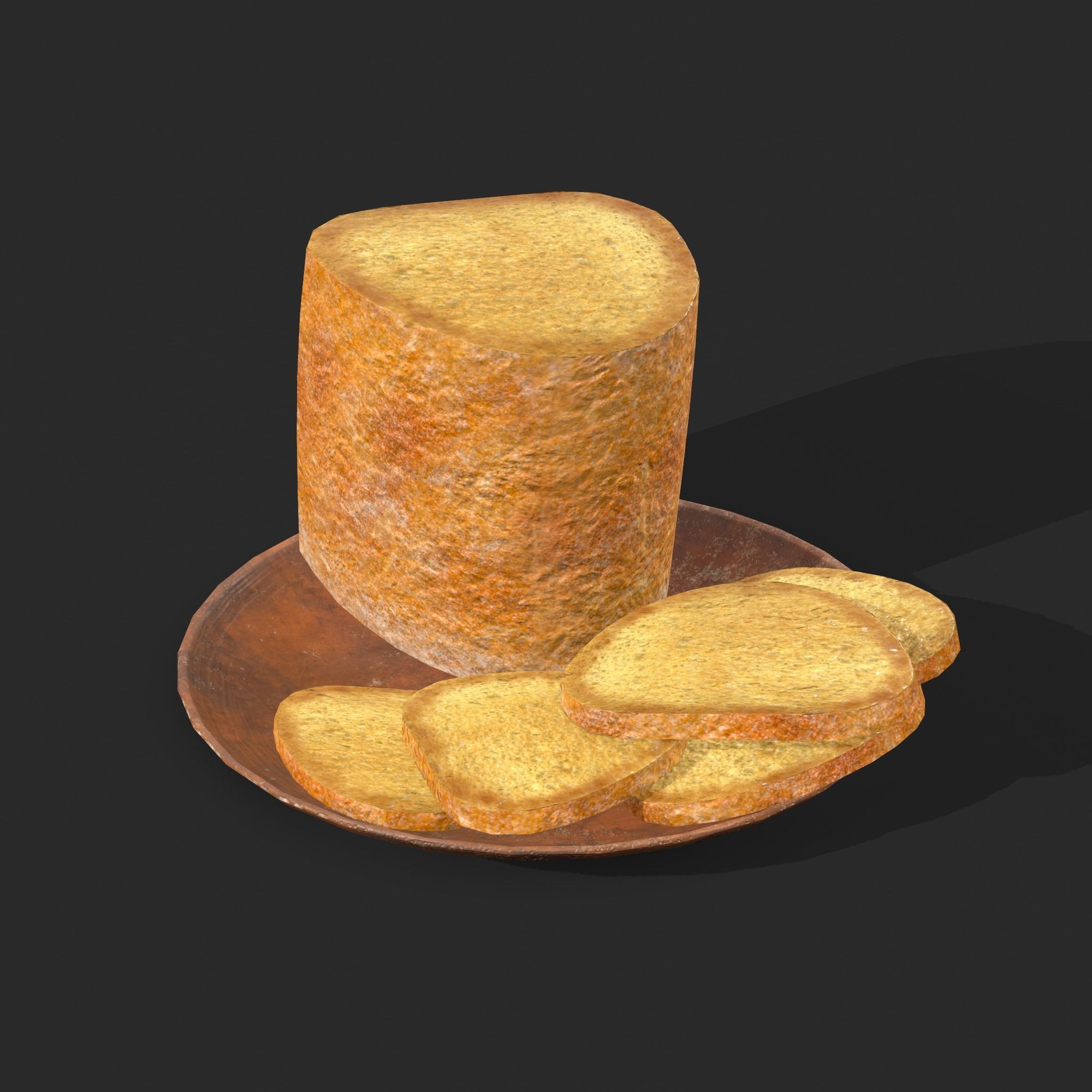 Bread Slices Dish Free low-poly 3D model_10