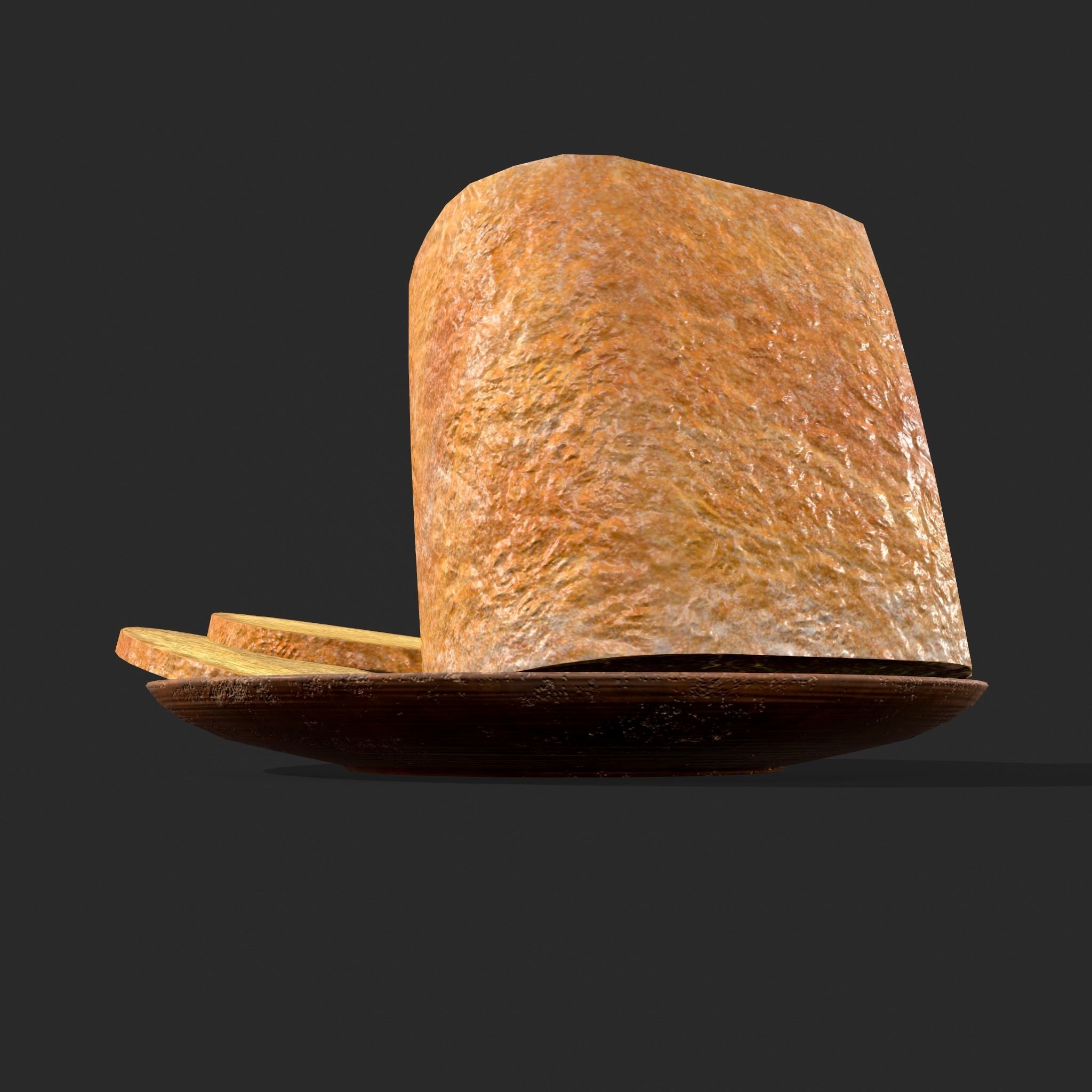 Bread Slices Dish Free low-poly 3D model_23