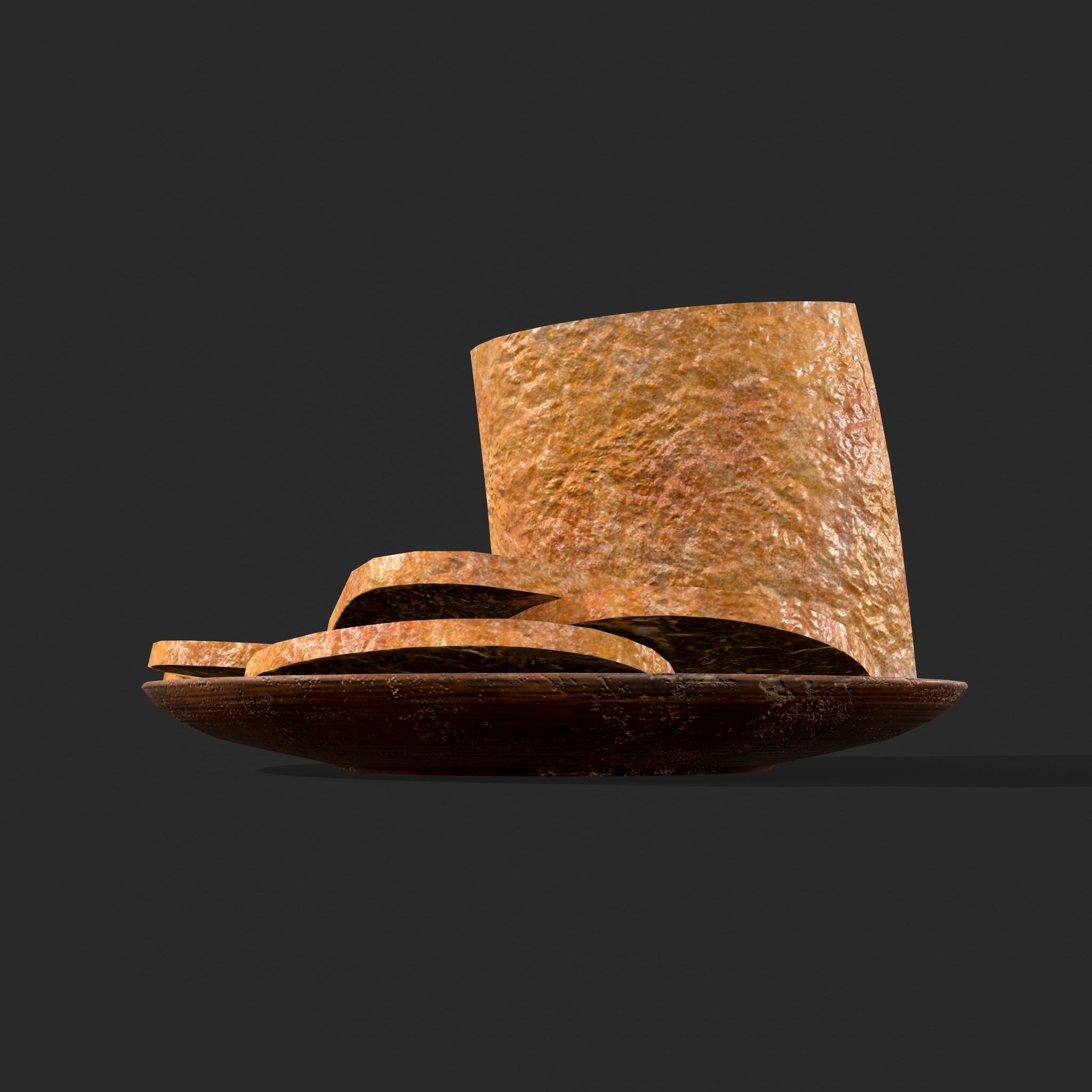 Bread Slices Dish Free low-poly 3D model_25