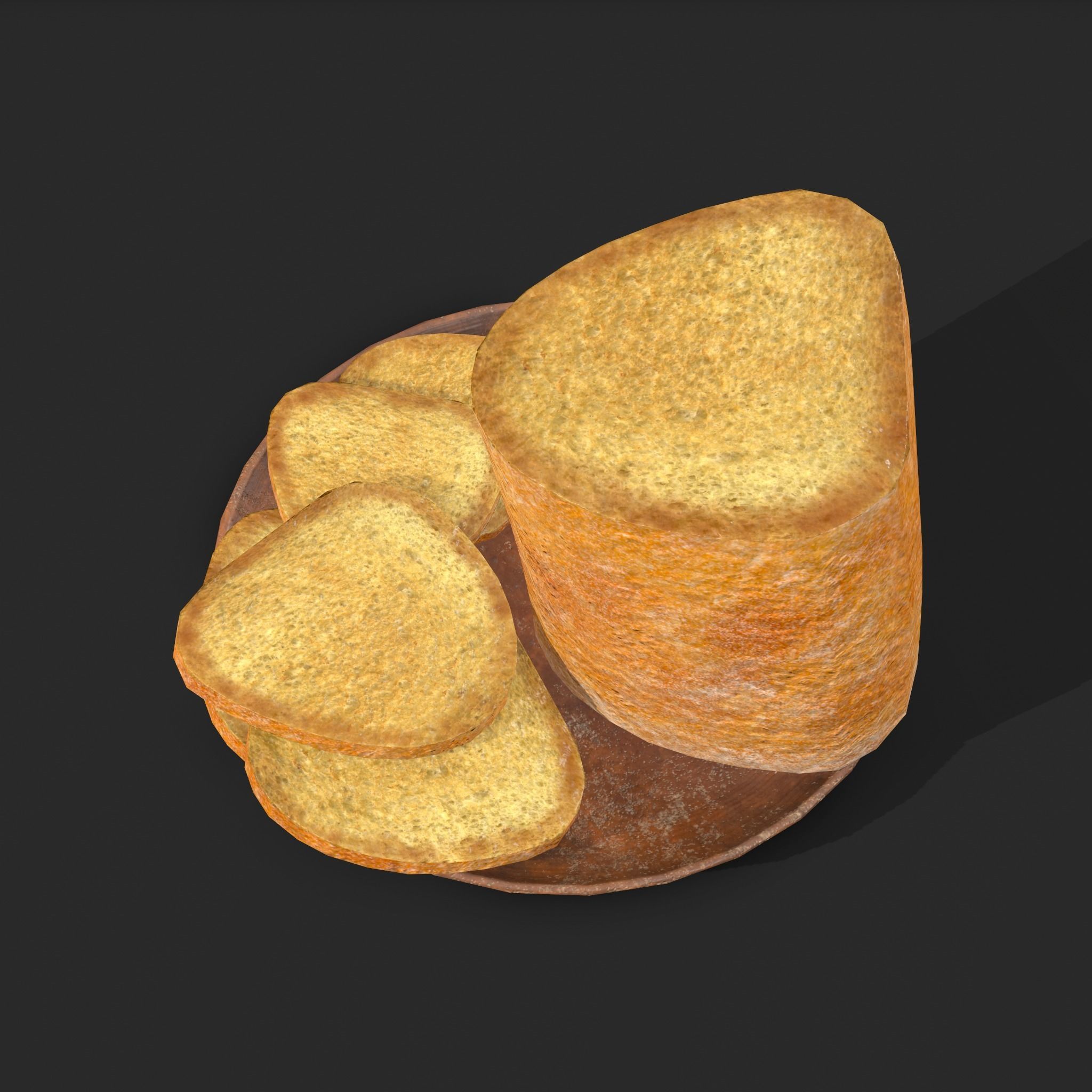 Bread Slices Dish Free low-poly 3D model_15