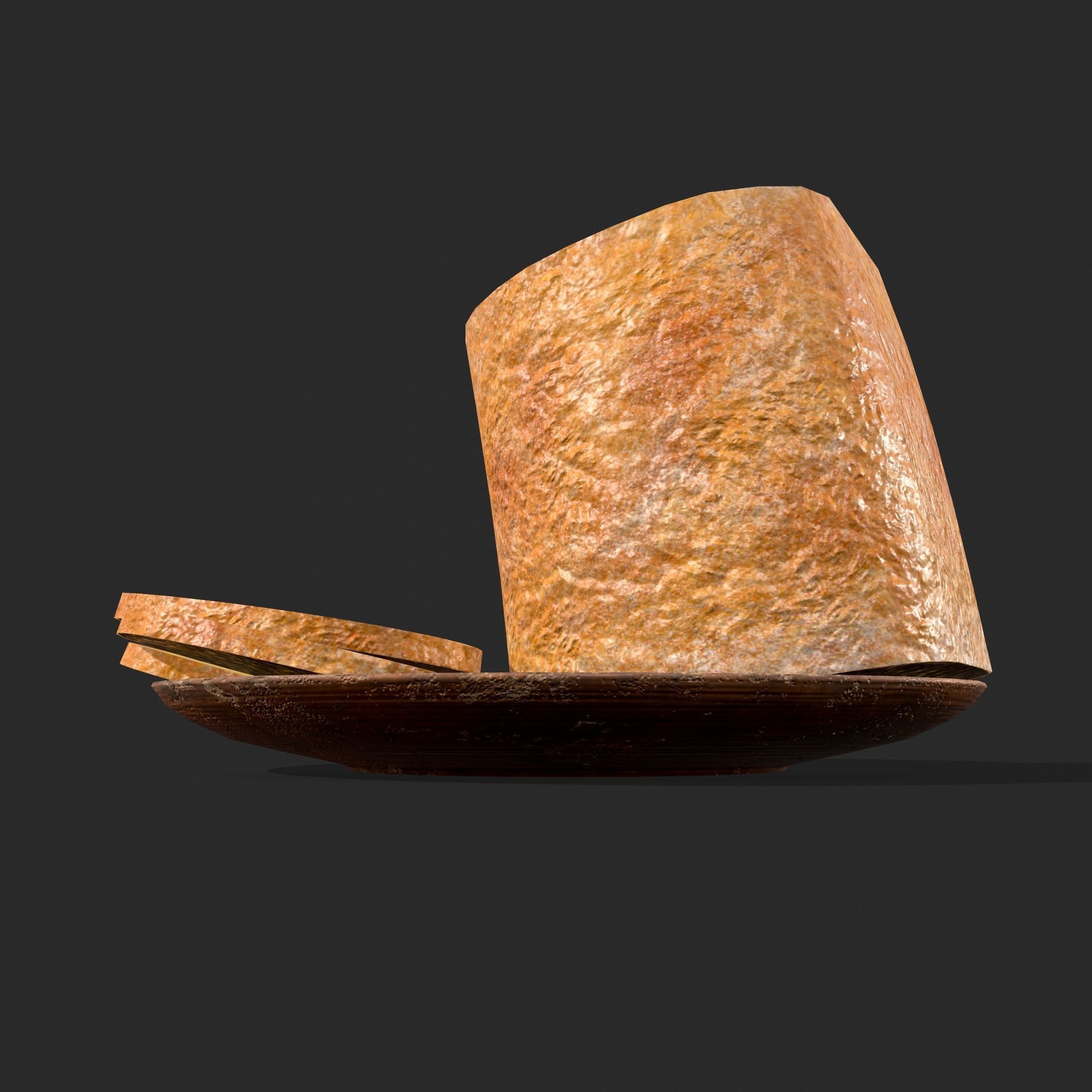 Bread Slices Dish Free low-poly 3D model_19