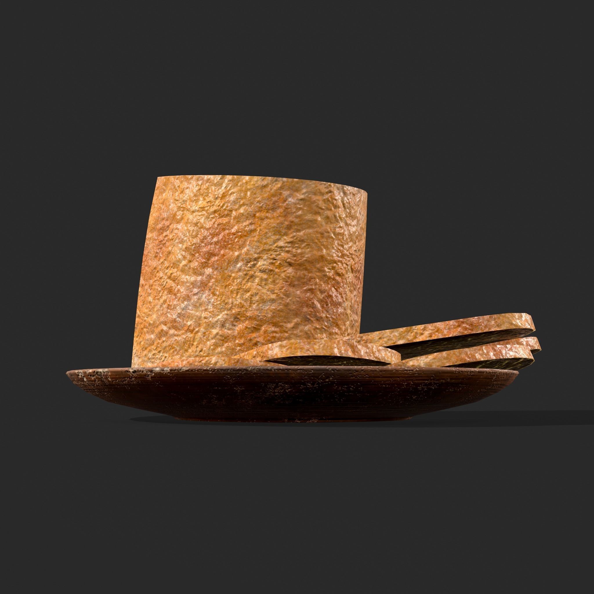 Bread Slices Dish Free low-poly 3D model_16